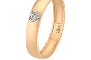 Обручальные кольца из белого золота адамас