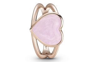 Кольцо с розовым сердечком