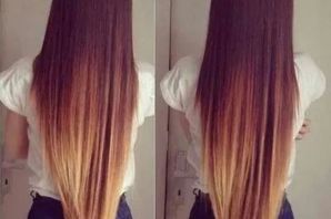 Длинные волосы треугольником