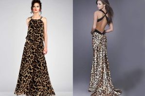 Длинное леопардовое платье