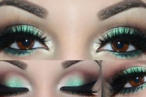 Красивый макияж для зелено карих глаз