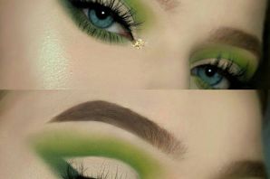 Легкий зеленый макияж