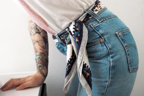 Сумка на пояс из джинсы