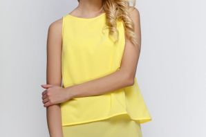 Желтая блузка женская