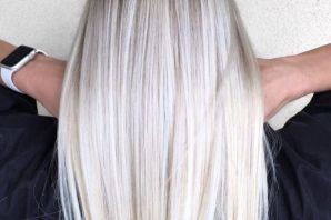 Растяжка волос блонд