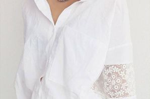 Белая льняная блузка