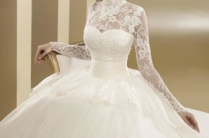Пышные свадебные платья с длинным рукавом