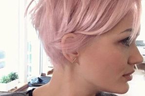 Дымчато розовый цвет волос
