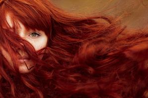 Рыжие длинные волосы