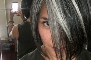 Мелирование на черные крашеные волосы