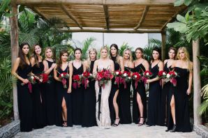Черные платья подружек невесты
