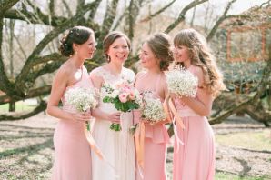 Персиковые платья на свадьбу подружки невесты