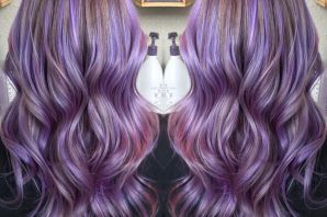 Мелирование фиолетовым цветом