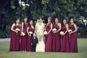 Бордовое платье на свадьбу подружка невесты
