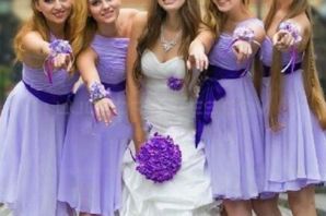 Лиловое платье на свадьбу подружке невесты