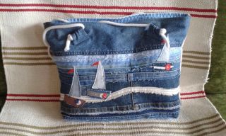 Пляжные сумки из джинсы