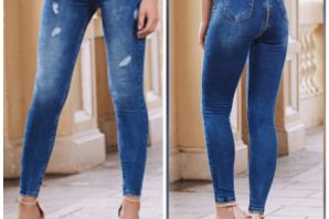 Женские джинсы с молнией сзади