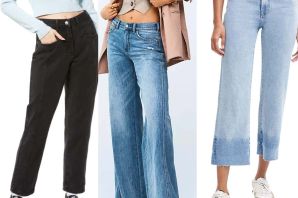 Широкие джинсы со средней посадкой