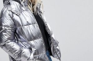 Серебряная куртка женская зима