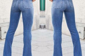 Широкие джинсовые брюки