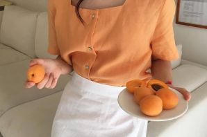 Рубашка с персиками