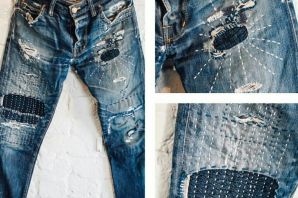 Заштопанные джинсы