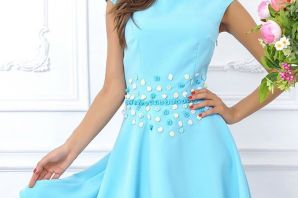Платье на выпускной голубого цвета