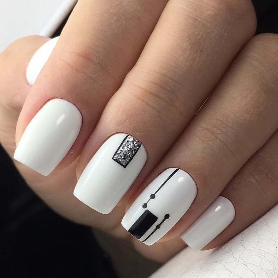 Дизайн ногтей с белым цветом