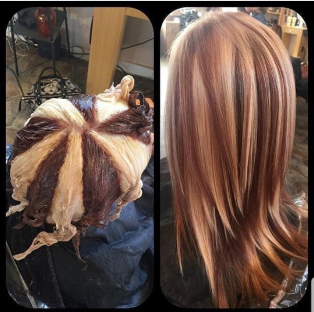 Блочное окрашивание волос на длинные волосы