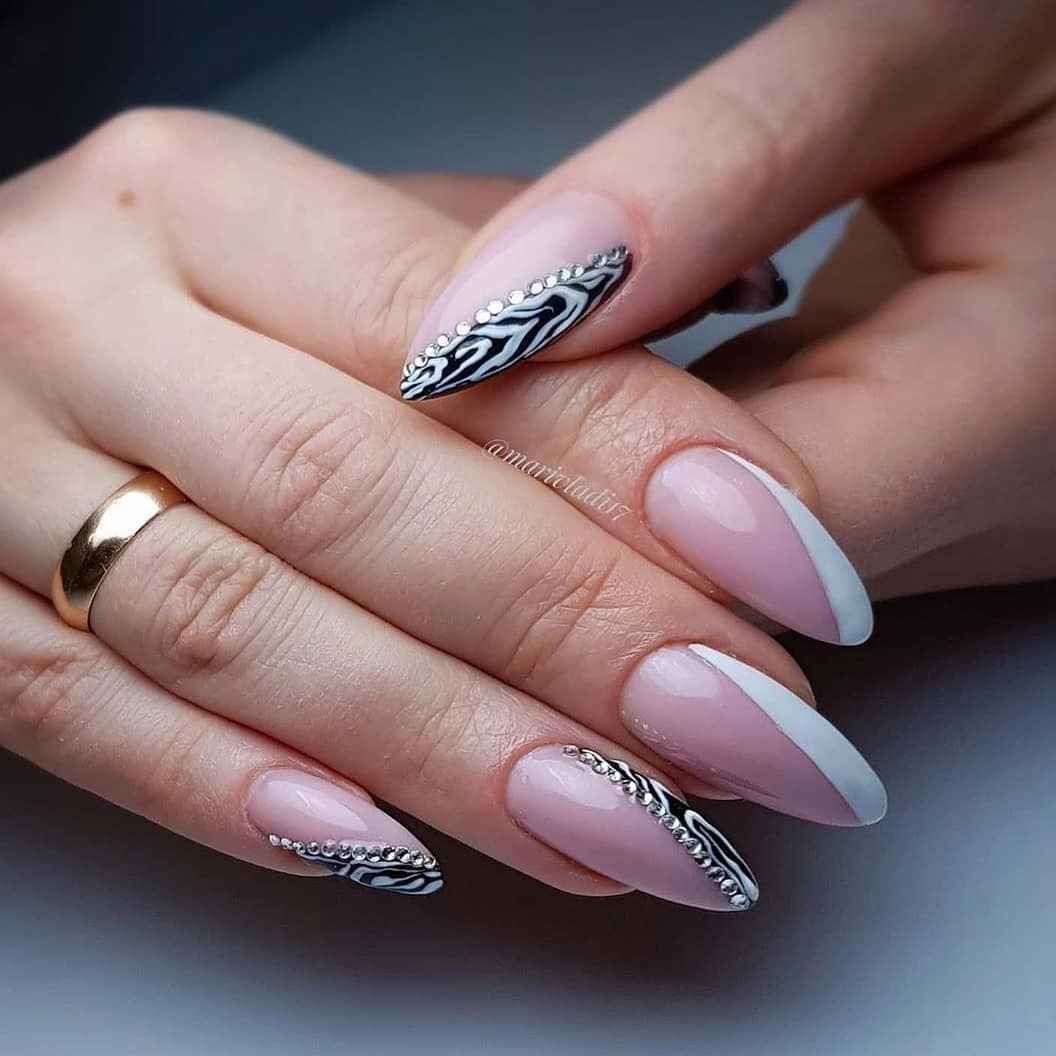 Красивый дизайн ногтей миндалевидный