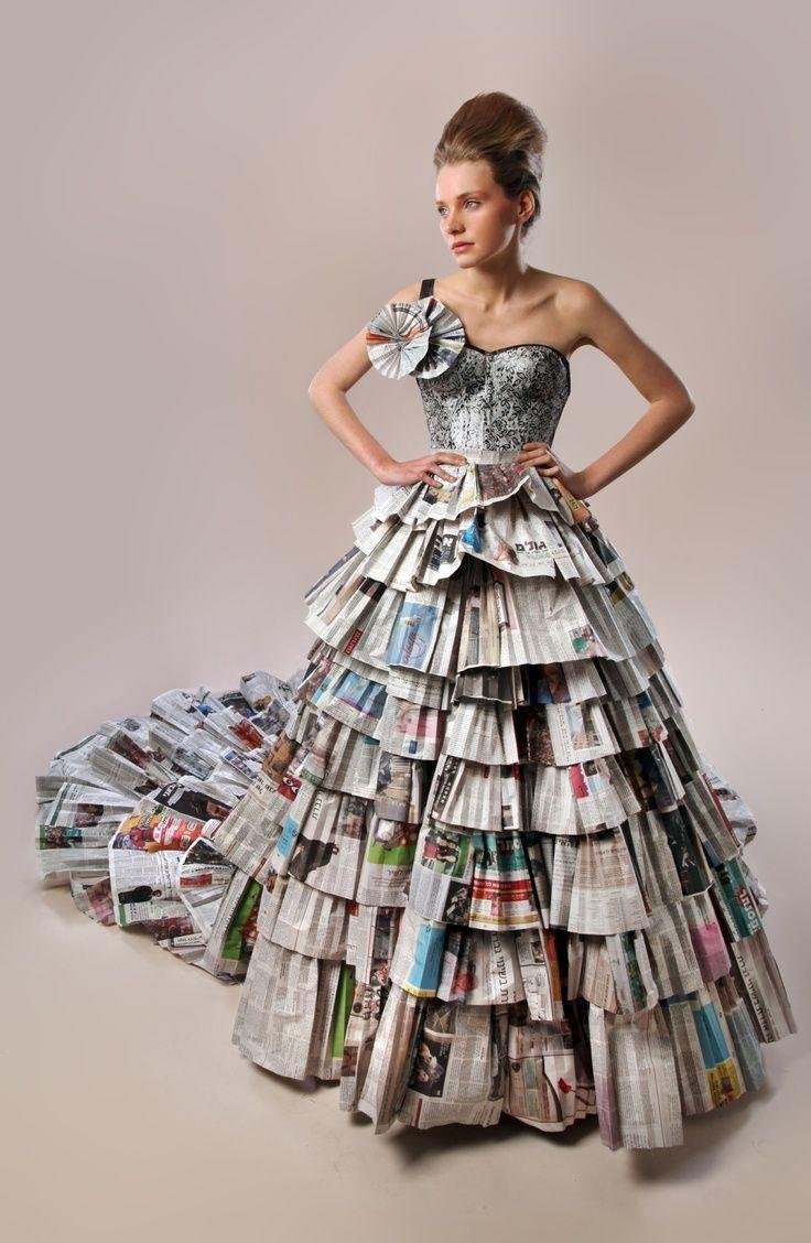 Платье из газет (98 фото)
