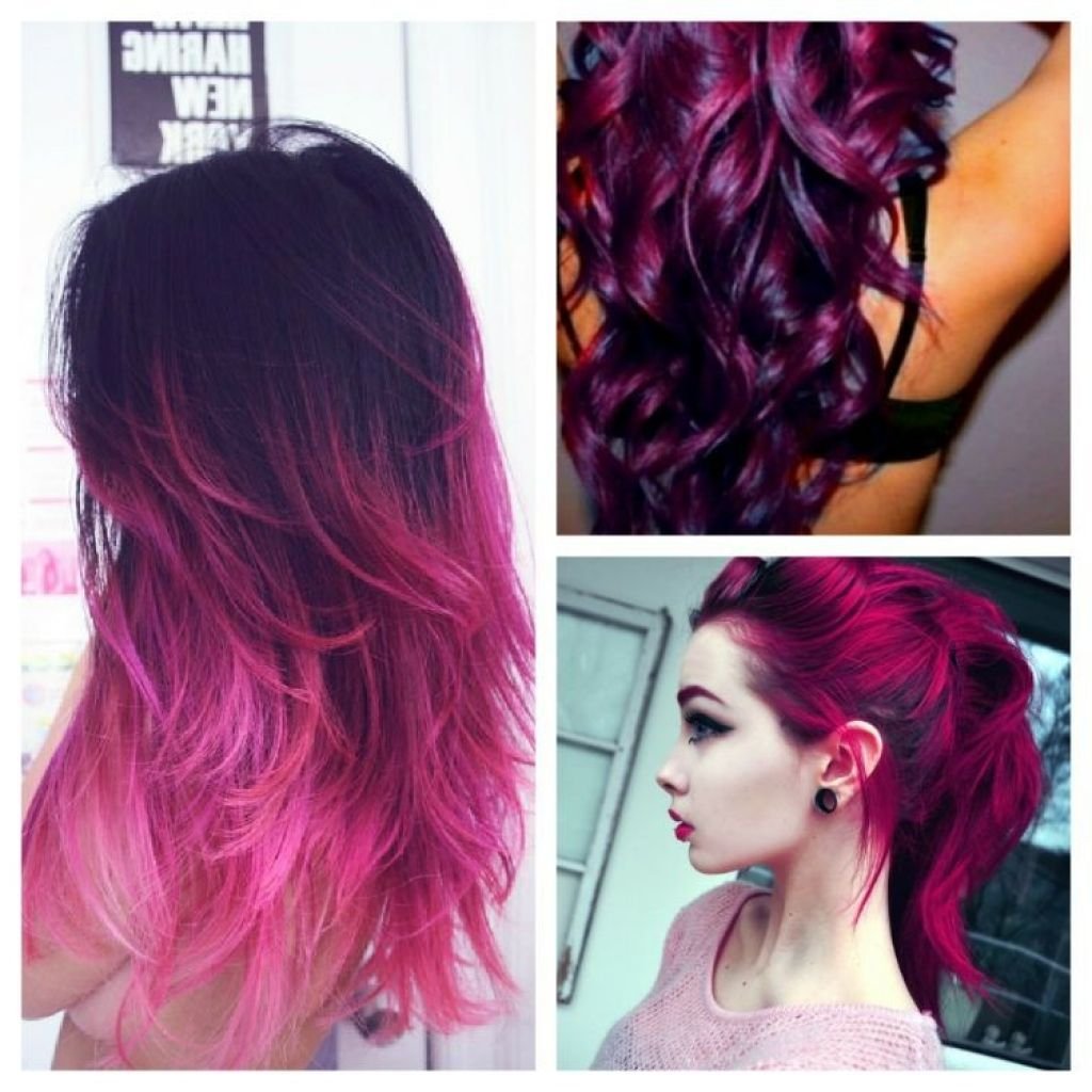 Красно фиолетовый цвет волос
