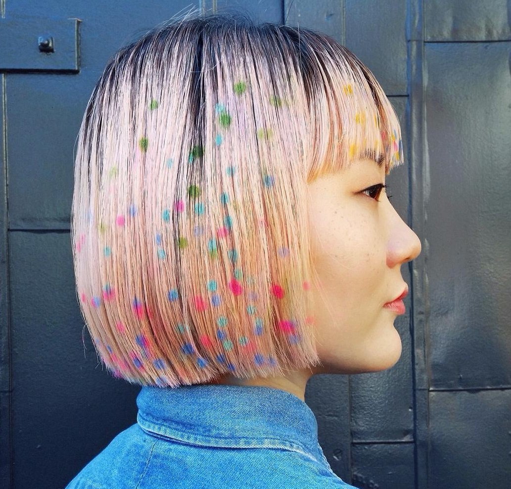 Креативное окрашивание волос на каре