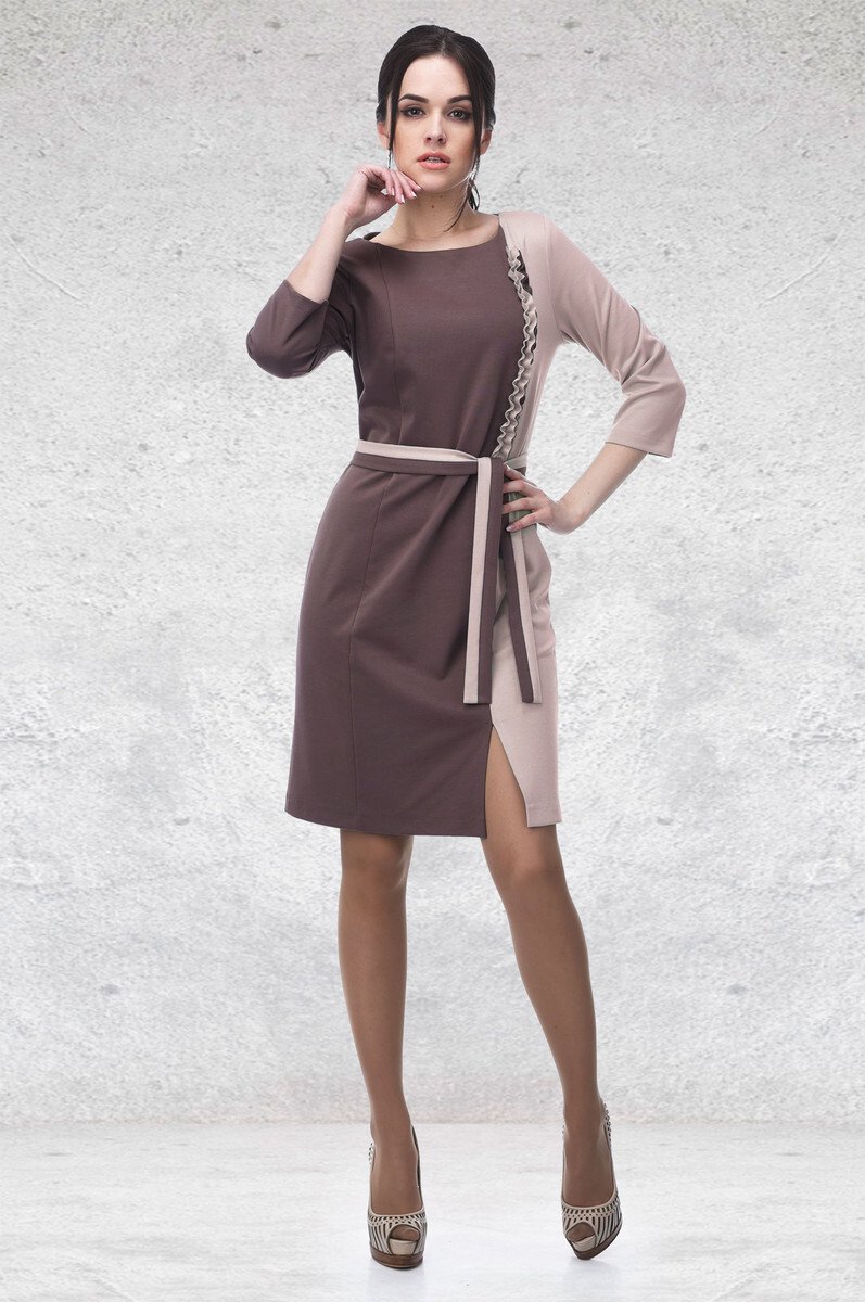 Комбинированные платья из разных тканей