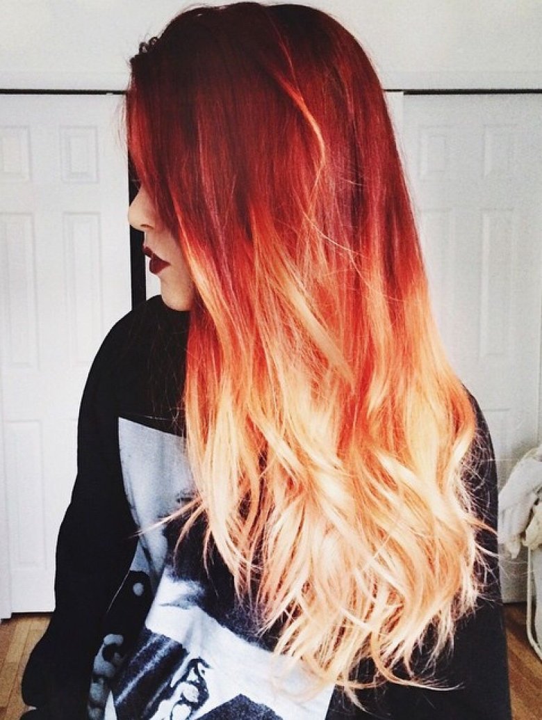 Омбре балаяж рыжие