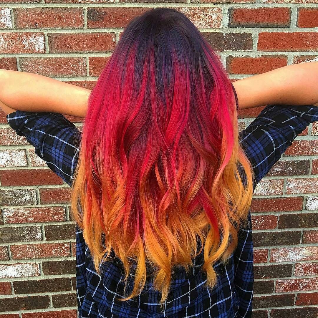 Окрашивание волос красно/рыжий шатуш