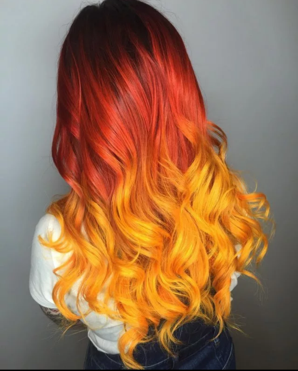 Медное омбре балаяж