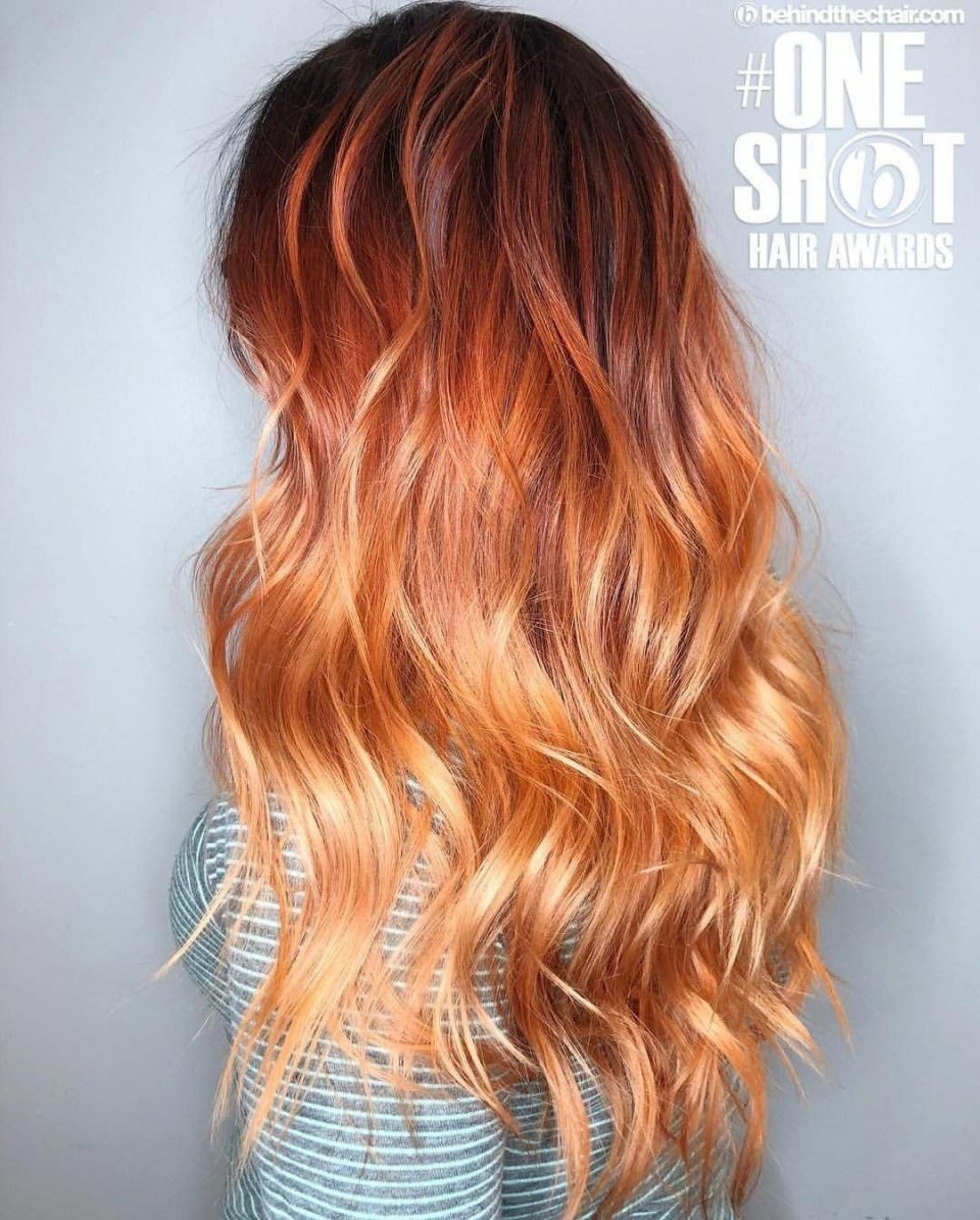 Рыжий цвет волос балаяж и омбре