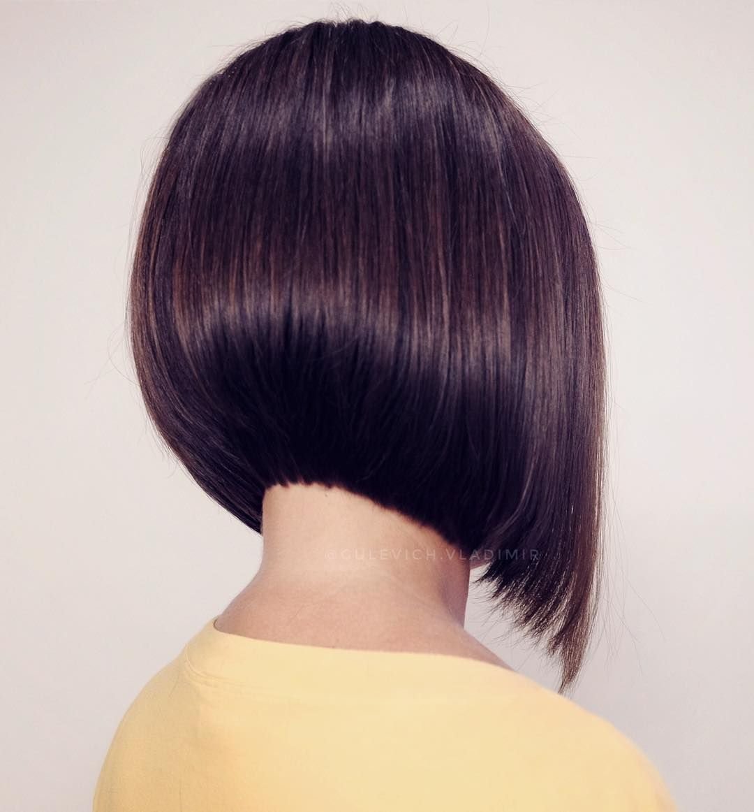 Стрижка Боб на ножке асимметричный