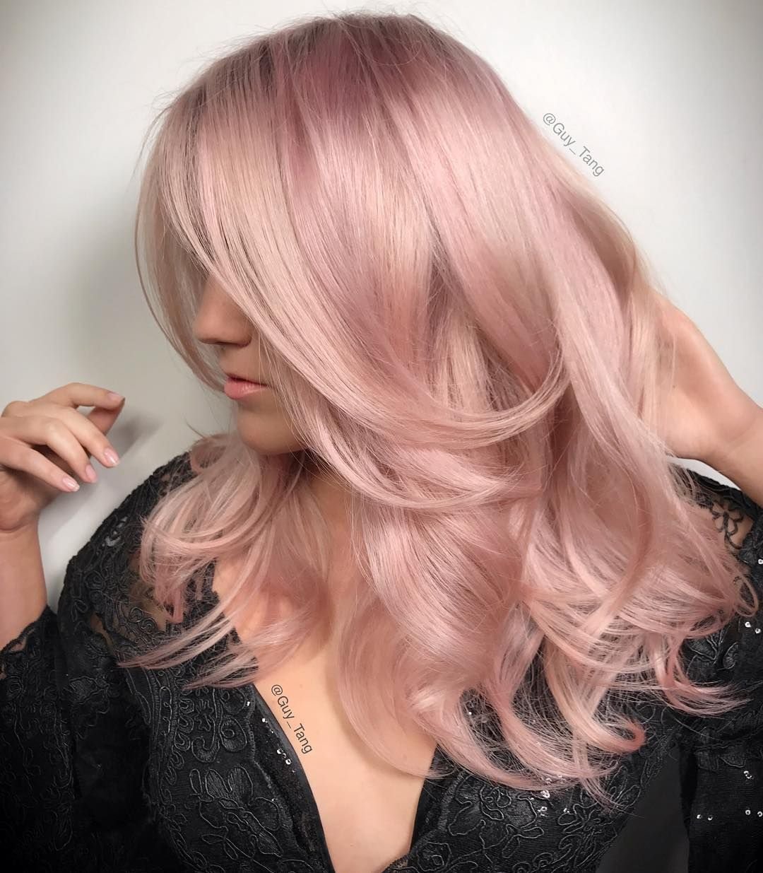 Дымчато розовый цвет волос - 79 photo