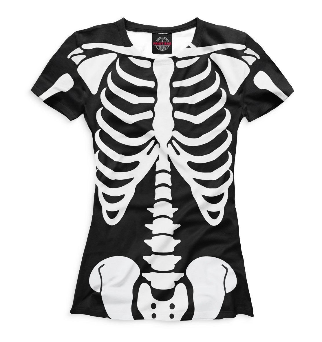 Футболка с костями скелета
