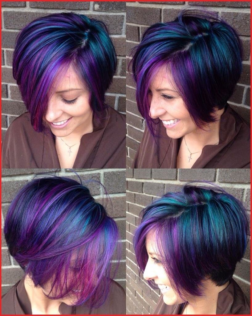 Разноцветные волосы каре