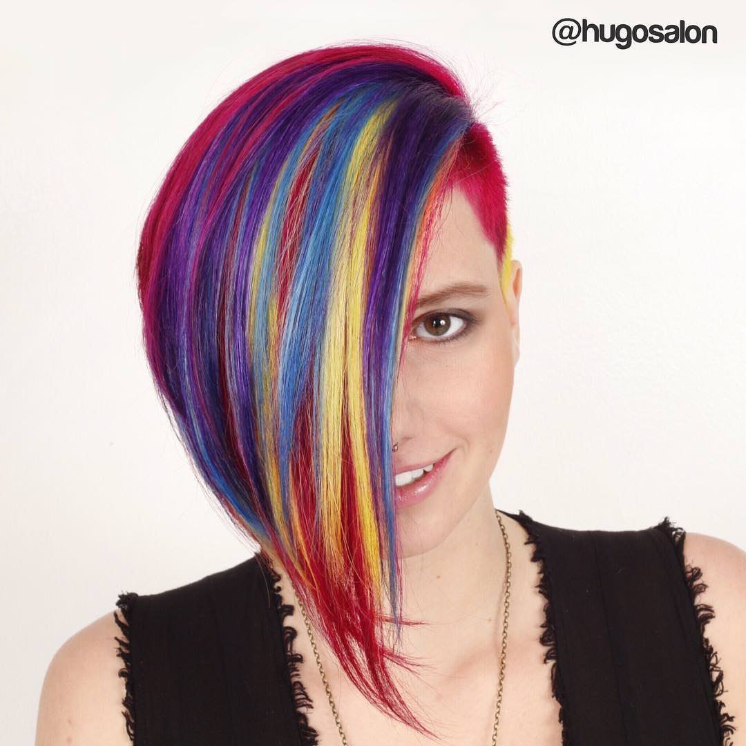 Красное мелирование на каре