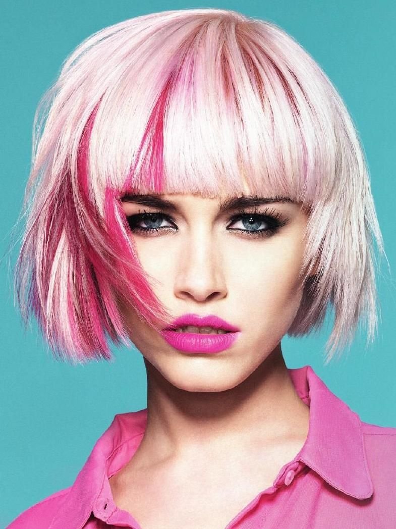 Разноцветные волосы короткие