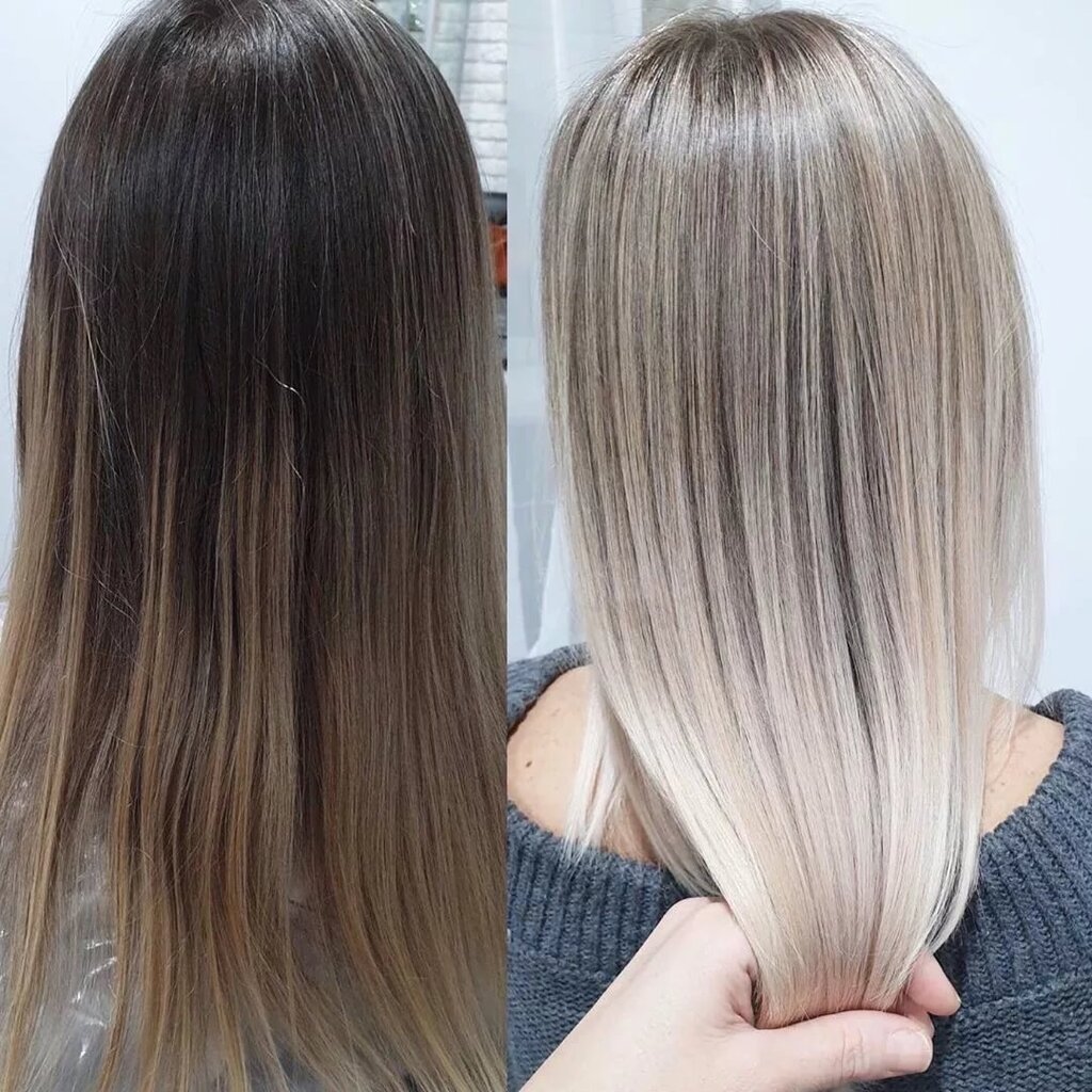 Техника аир тач на русые волосы фото до и после
