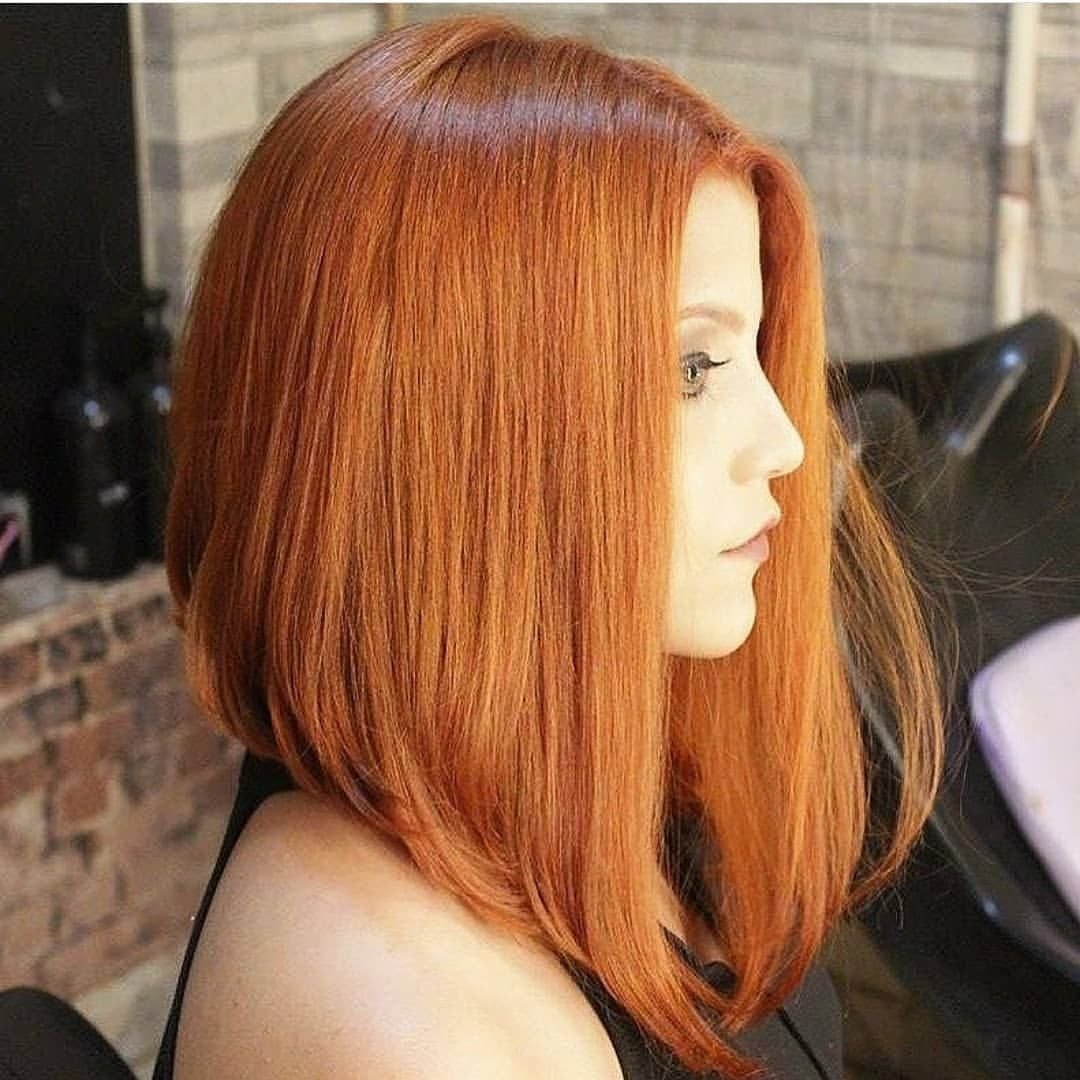 Рыжий цвет на средние волосы