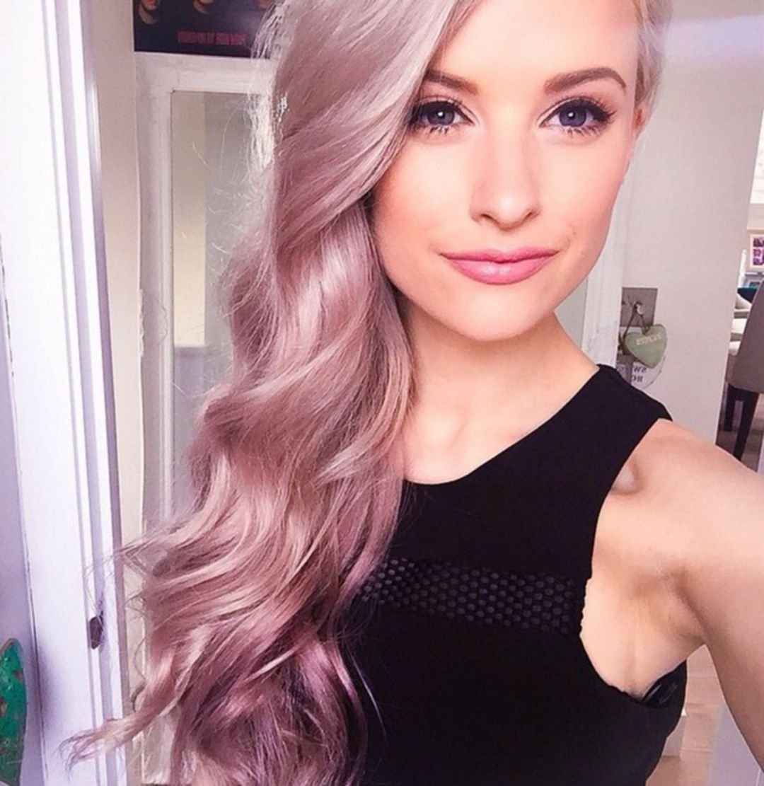 Холодный блонд с розовым оттенком