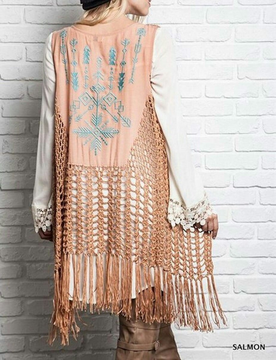 Платье бохо с жилетом