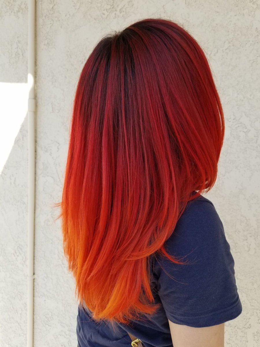 Омбре каштановый с рыжим