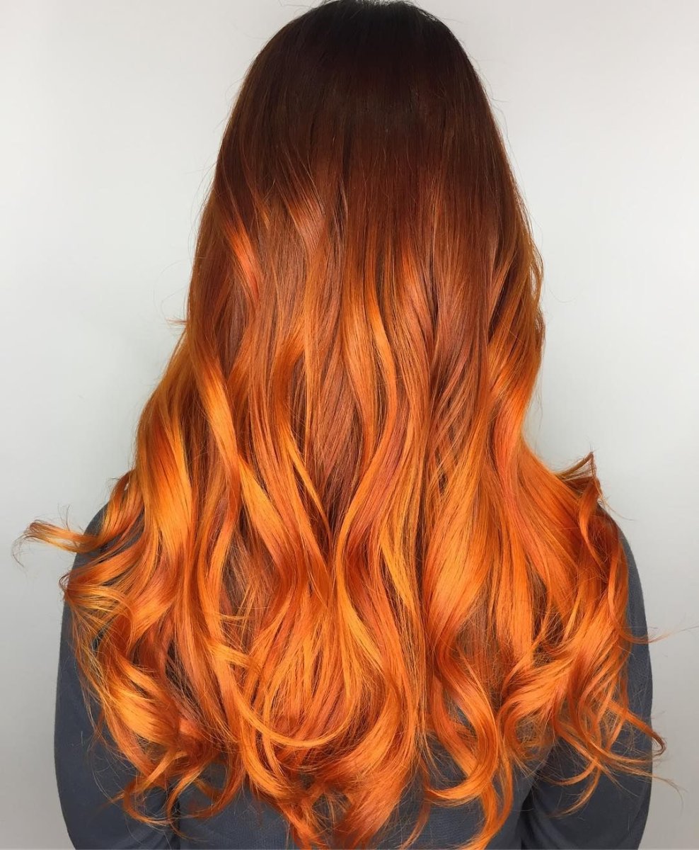 Светло-рыжее каре омбре